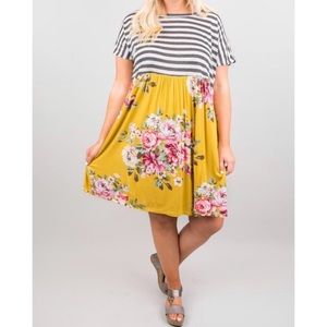 Chic soul floral and stripped dress